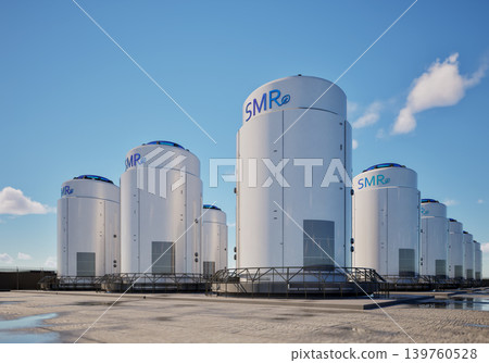 Group of smr or small modular nuclear reactors power plant Group of smr or small modular nuclear reactors power plant 139760528