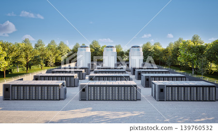 Smr or small modular nuclear reactors with energy storage system or battery container units Smr or small modular nuclear reactors with energy storage system or battery container units 139760532
