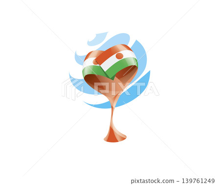 Floral emblem of the Niger flag in the form of a heart Floral emblem of the Niger flag in the form of a heart 139761249