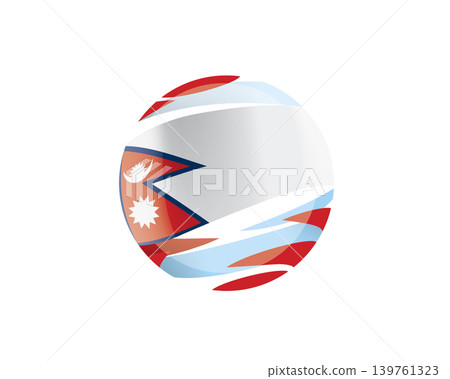The Nepal flag in an abstract sphere The Nepal flag in an abstract sphere 139761323