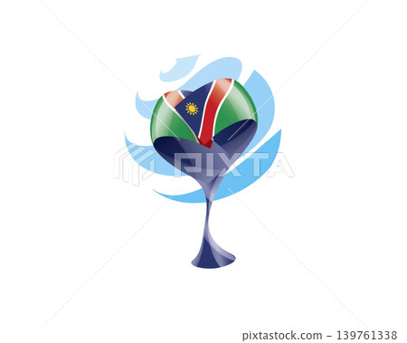 Floral emblem of the Namibia flag in the form of a heart Floral emblem of the Namibia flag in the form of a heart 139761338