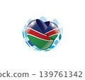 Patriotic heart wrapped in Namibia flag illustration 139761342