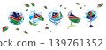 Vector set of the Namibia flag in various creative designs 139761352