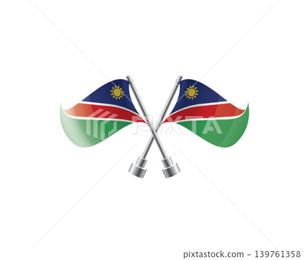 Scalable illustration capturing prideful display of Namibia national banners 139761358