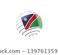 Namibia flag on an abstract globe 139761359