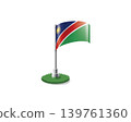 Namibia flag on a flagpole mounted on the grass 139761360