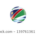 The Namibia flag in an abstract sphere 139761361