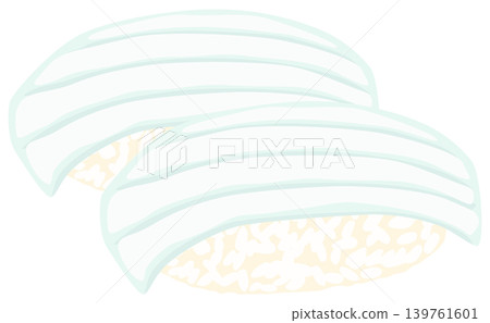 Vector illustration of two squid sushi Vector illustration of two squid sushi 139761601