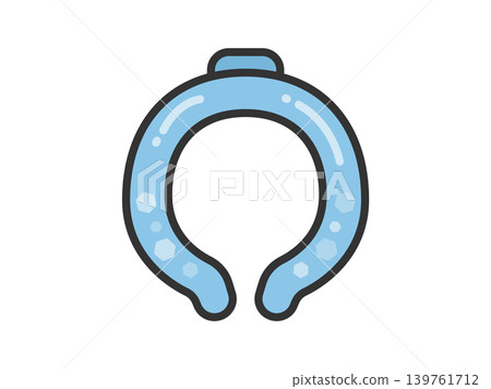 Illustration of a neck cooler icon (line drawing in color) Illustration of a neck cooler icon (line drawing in color) 139761712