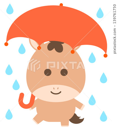 雨天裡的一匹可愛的小馬 139761750