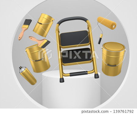 Abstract scene or podium for product showcase on monochrome background. Abstract scene or podium for product showcase on monochrome background. 139761792