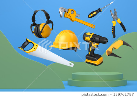 Abstract scene or podium for product showcase on monochrome background. Abstract scene or podium for product showcase on monochrome background. 139761797