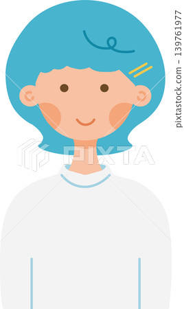 A girl with light blue hair A girl with light blue hair 139761977