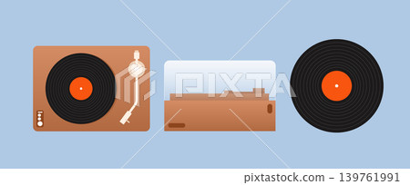 Minimal Modern Turntable Record LP Vector Element Set Minimal Modern Turntable Record LP Vector Element Set 139761991