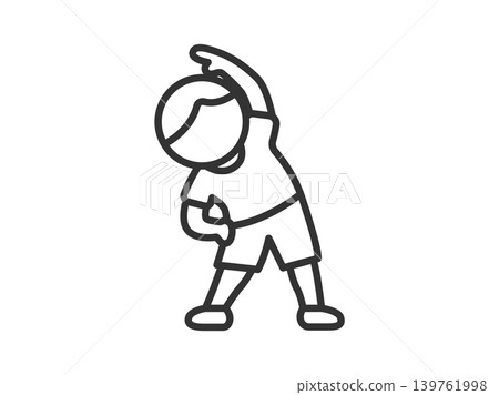 An icon (line drawing) of a man doing gymnastics. An icon (line drawing) of a man doing gymnastics. 139761998