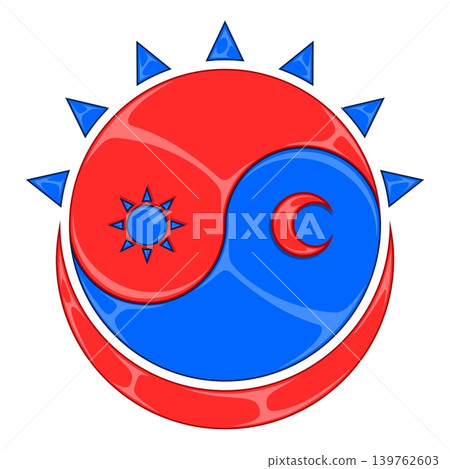 Yin Yang Sun and Moon in colors Yin Yang Sun and Moon in colors 139762603