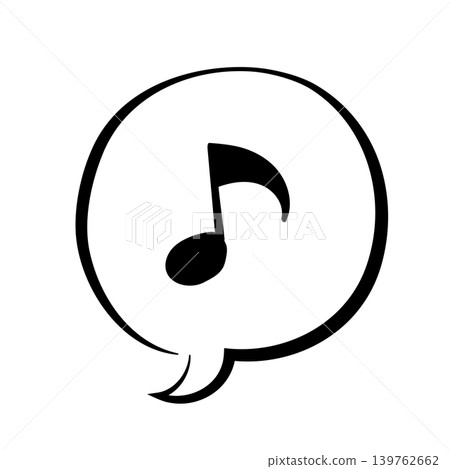 手繪風格的帶音符的對話框插圖 | 波普藝術風格的塗鴉音樂設計材料 - 非常適合用於社交媒體和視頻裝飾 手繪風格的帶音符的對話框插圖 | 波普藝術風格的塗鴉音樂設計材料 - 非常適合用於社交媒體和視頻裝飾 139762662