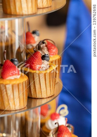 Image of afternoon tea Image of sweets such as cupcakes Image of afternoon tea Image of sweets such as cupcakes 139762698