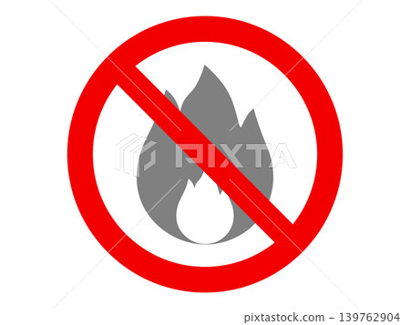 Fire prohibition mark Fire prohibition mark 139762904