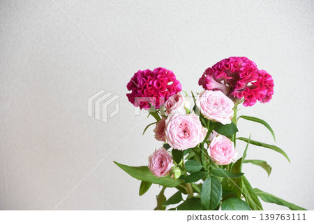 Roses and Celosia 139763111
