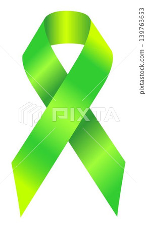 Lymphoma symbol is a lime green ribbon. The lime green ribbon, the lymphoma awareness symbol. Duchenne muscular dystrophy, Lyme disease, muscular dystrophy, Sandhoff disease, spinal cord injury. Vecto 139763653