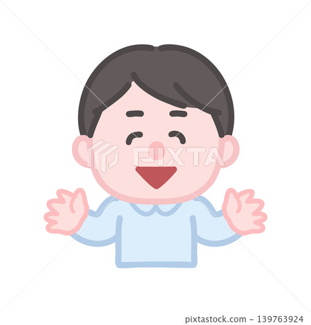 一個男人說話時雙手張開。 139763924