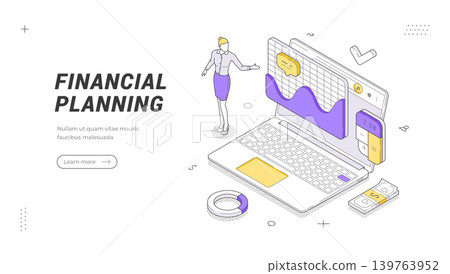 Financial Planning Isometric Vector Illustration For Business Analytics Banner And Web Template Design Financial Planning Isometric Vector Illustration For Business Analytics Banner And Web Template Design 139763952