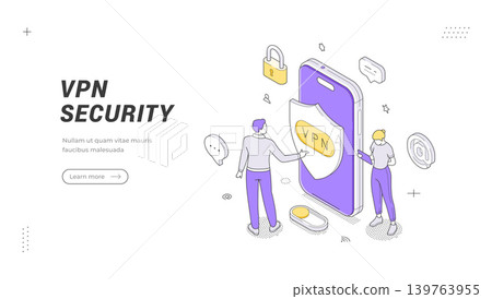VPN Security Isometric Vector Illustration For Private Network Connection Banner And App Template VPN Security Isometric Vector Illustration For Private Network Connection Banner And App Template 139763955