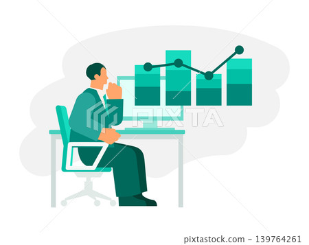 Corporate executives who analyze figures from financial statements and earnings reports Corporate executives who analyze figures from financial statements and earnings reports 139764261