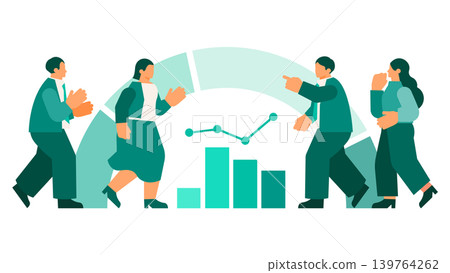 Business team sharing and discussing data charts in a meeting room. Business team sharing and discussing data charts in a meeting room. 139764262