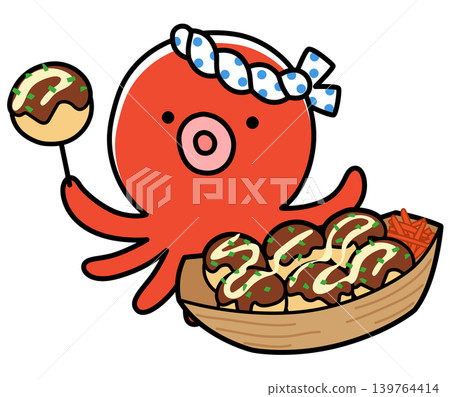 Takoyaki (octopus balls) - Cute octopus character 139764414