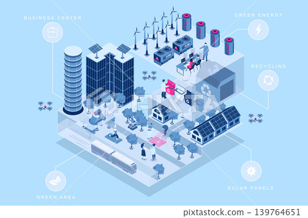 Smart City Isometric Concept Smart City Isometric Concept 139764651