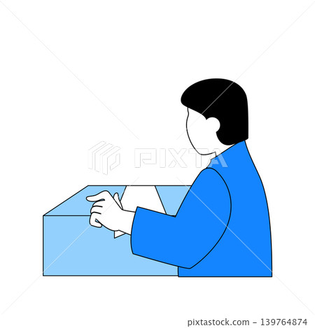 Delivery concept with cartoon people in flat design for web. Man examining and receiving parcel in cardboard box at post company. Vector illustration for social media banner, marketing material. Delivery concept with cartoon people in flat design for web. Man examining and receiving parcel in cardboard box at post company. Vector illustration for social media banner, marketing material. 139764874