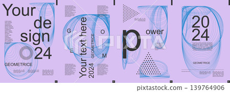 Geometric modern banner with trendy minimalist typography design. Poster templates with abstract dynamic fractal lines in circles forms, triangle dots grids and text elements. Vector illustration. Geometric modern banner with trendy minimalist typography design. Poster templates with abstract dynamic fractal lines in circles forms, triangle dots grids and text elements. Vector illustration. 139764906