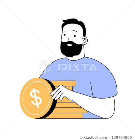 Mobile commerce concept with cartoon people in flat design for web. Vector illustration 139764960