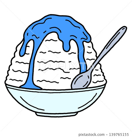 Blue Hawaii syrup shaved ice 139765155