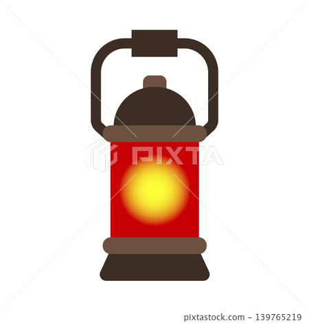 Camping lantern in flat design. Vintage oil lamp, retro light equipment. Vector illustration isolated. Camping lantern in flat design. Vintage oil lamp, retro light equipment. Vector illustration isolated. 139765219