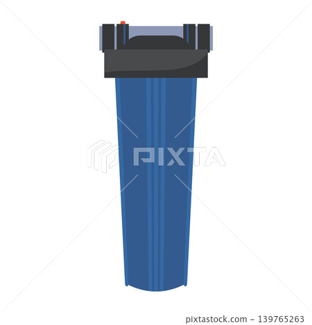 Water filter in flat design. Filtration and purification system cartridge. Vector illustration isolated. 139765263