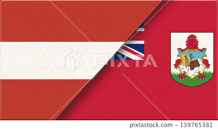 Flags of Austria and Bermuda. Austrian and the Bermudas National flags Flags of Austria and Bermuda. Austrian and the Bermudas National flags 139765381