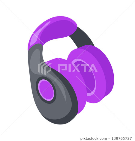 Gamer headphones in flat design. Wireless headset accessory for gaming. Vector illustration isolated. Gamer headphones in flat design. Wireless headset accessory for gaming. Vector illustration isolated. 139765727