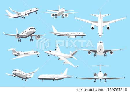 Airplanes in Different Angles 139765848