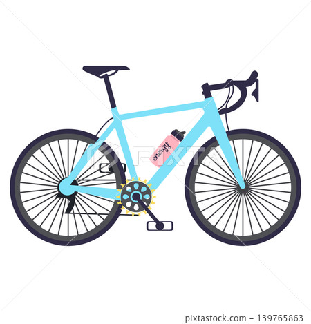 Mountain bike in side view in flat design. Cycling bicycle, biking vehicle. Vector illustration isolated. Mountain bike in side view in flat design. Cycling bicycle, biking vehicle. Vector illustration isolated. 139765863