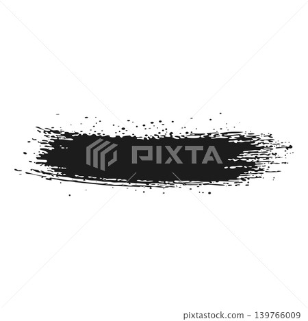 Black ink splatter in flat design. Dynamic messy brush stroke shape. Vector illustration isolated. Black ink splatter in flat design. Dynamic messy brush stroke shape. Vector illustration isolated. 139766009