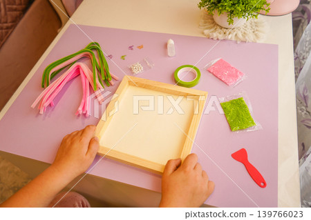 Building a wire meadow petal by petal. Creative play enhances fine motor skills naturally. Building a wire meadow petal by petal. Creative play enhances fine motor skills naturally. 139766023