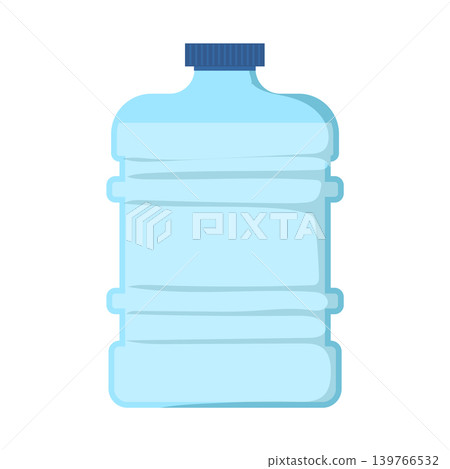 Water big plastic bottle in flat design. Portable gallon full canister. Vector illustration isolated. Water big plastic bottle in flat design. Portable gallon full canister. Vector illustration isolated. 139766532