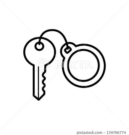 Classic Car Ignition Key and Keychain Icon Classic Car Ignition Key and Keychain Icon 139766774