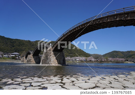 Iwakuni in spring, Kintaikyo Bridge during cherry blossom season Iwakuni in spring, Kintaikyo Bridge during cherry blossom season 139767085
