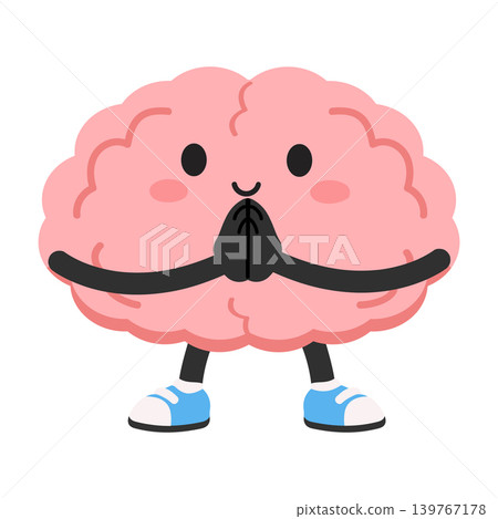 Cute Brain Character Greeting Hello 139767178