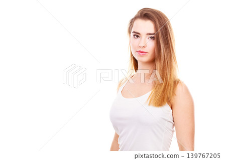Closeup portrait of young teenager woman. 139767205