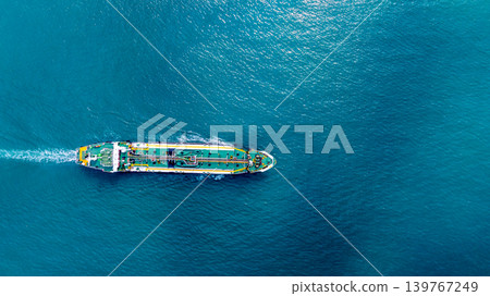 Aerial view oil and gas tanker ship freight shipping oil and gas, Global business freight shipping import export logistic transportation oil and gas product tanker ship, Sea freight oil product Aerial view oil and gas tanker ship freight shipping oil and gas, Global business freight shipping import export logistic transportation oil and gas product tanker ship, Sea freight oil product 139767249